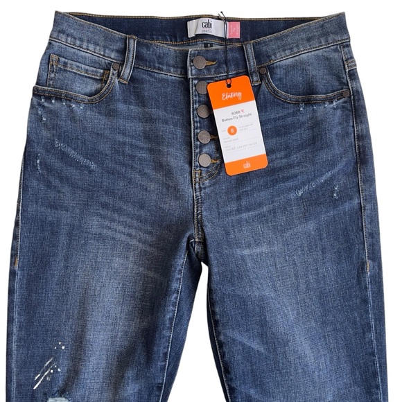 CABI BUTTON FLY STRAIGHT LEG JEANS IN REWORK WASH #6068 - SIZE 8 - NWT! - Picture 5 of 10